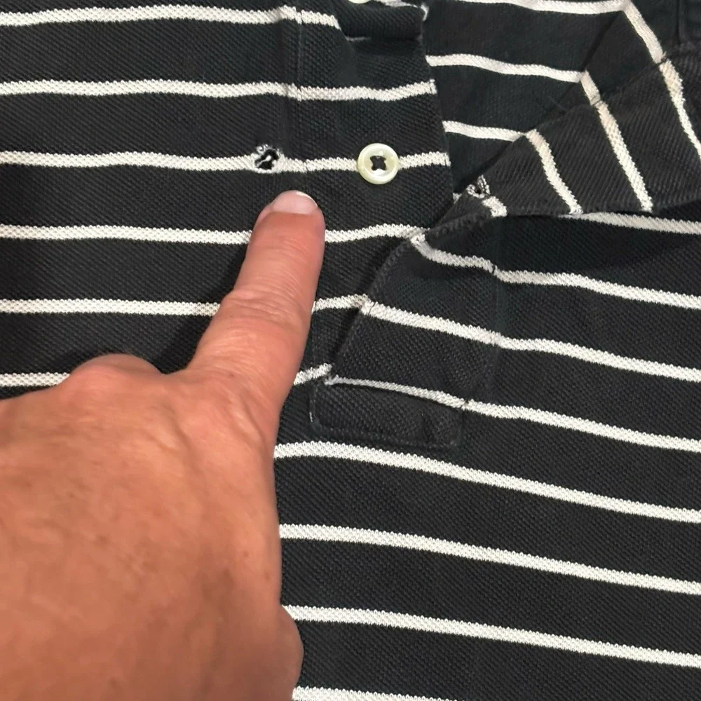Polo Ralph Lauren black and white striped Alpha Tau Omega Large